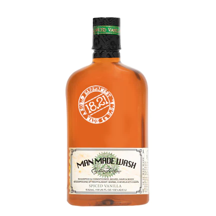 18.21 Man Made Wash 3-in-1 Shampoo, Conditioner, & Body Wash Spiced Vanilla 3.4 oz, 18 oz, 32 oz - Reverse Generation