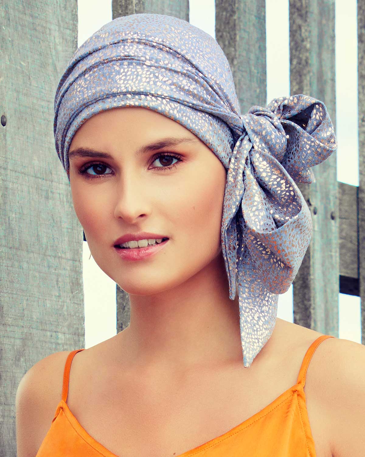 Christine Headwear Karla V Scarf Long-Glitter Print - Reverse Generation